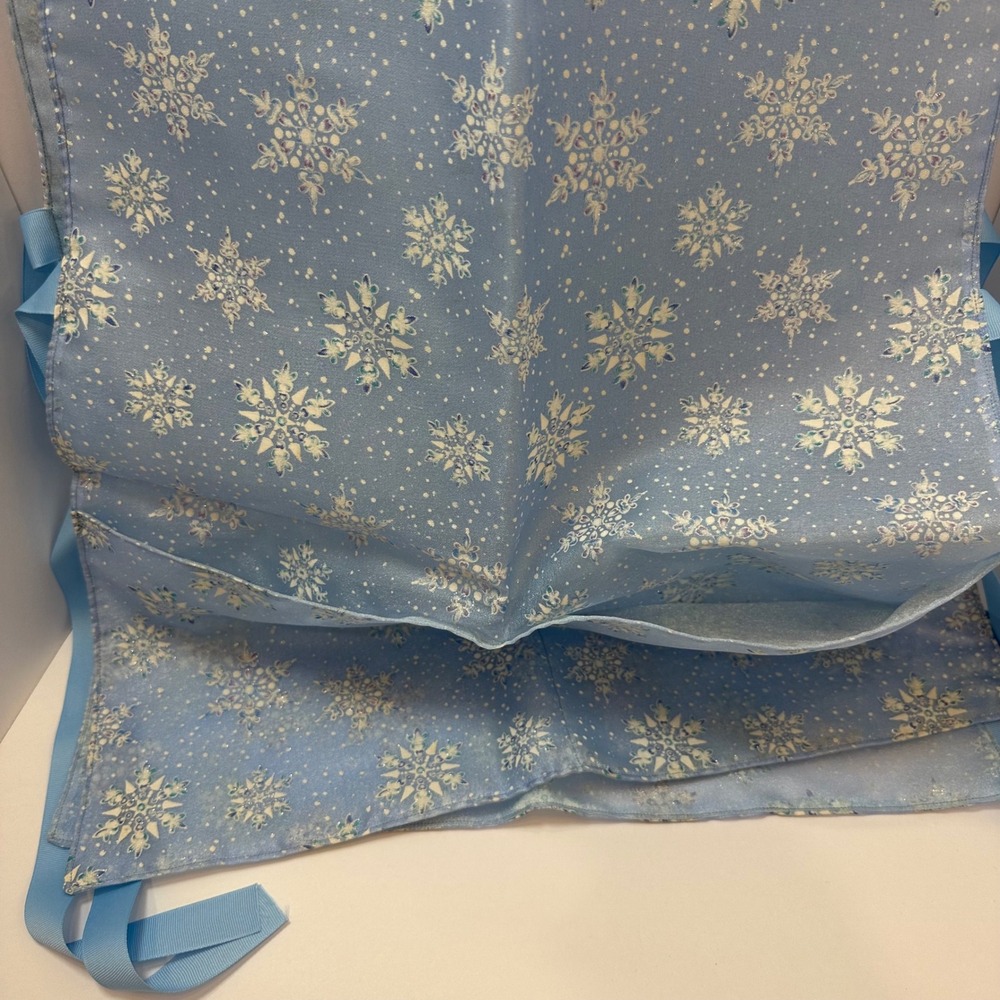 Handmade Bl Snowflake Glitter Tabard Apron Winter Christmas Side Tie Smock NWOT‎ - Picture 3 of 9